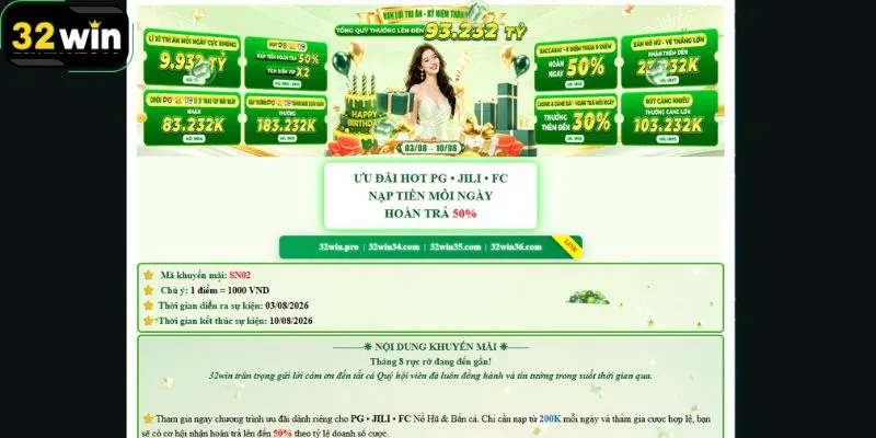 Khuyến Mãi 32WIN – Tổng Hợp Ưu Đãi Và Thể Lệ Mới Nhất - LUCKYKIVO88.FIT