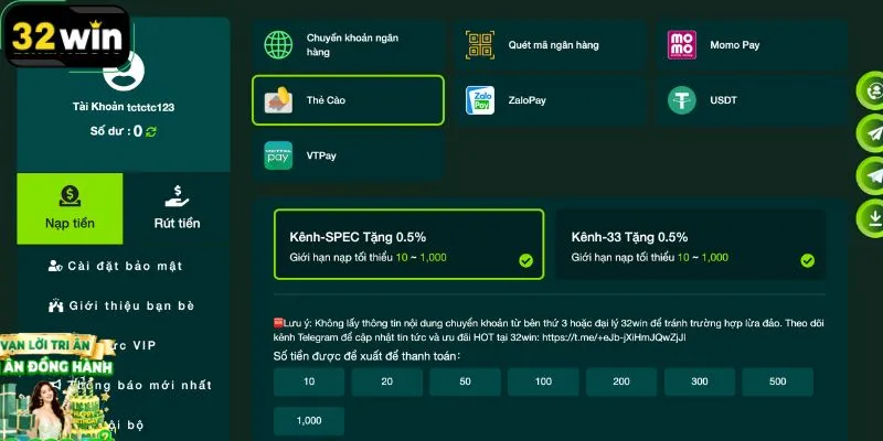 Cách Nạp Tiền 32WIN Nhanh Gọn Và An Toàn Nhất Hiện Nay - LUCKYKIVO88.FIT