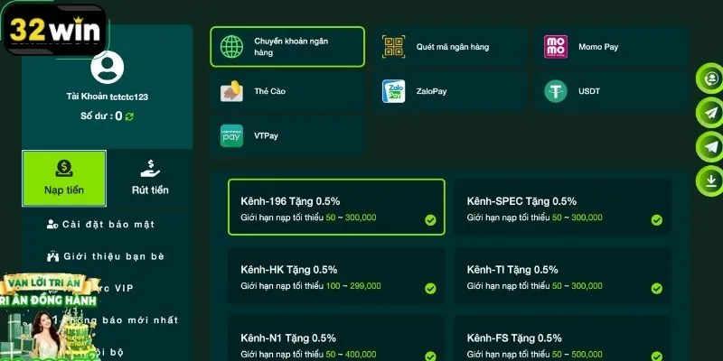 Cách Nạp Tiền 32WIN Nhanh Gọn Và An Toàn Nhất Hiện Nay - LUCKYKIVO88.FIT